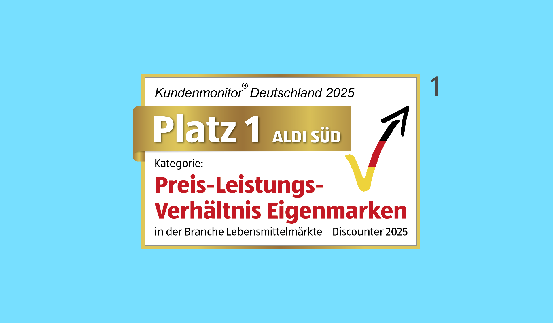 ALDI SÜD gewinnt Platz 1 Preis-Leistungs-Verhältnis Eigenmarken.