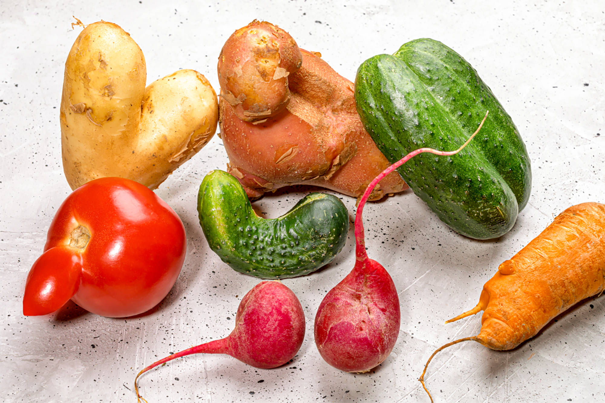 Verschiedenes Gemüse mit optischen Makeln.