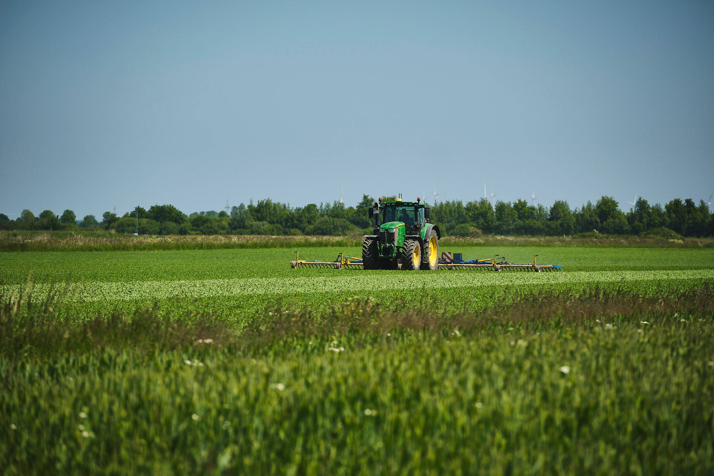 Landwirt Maack im Traktor auf dem Feld.