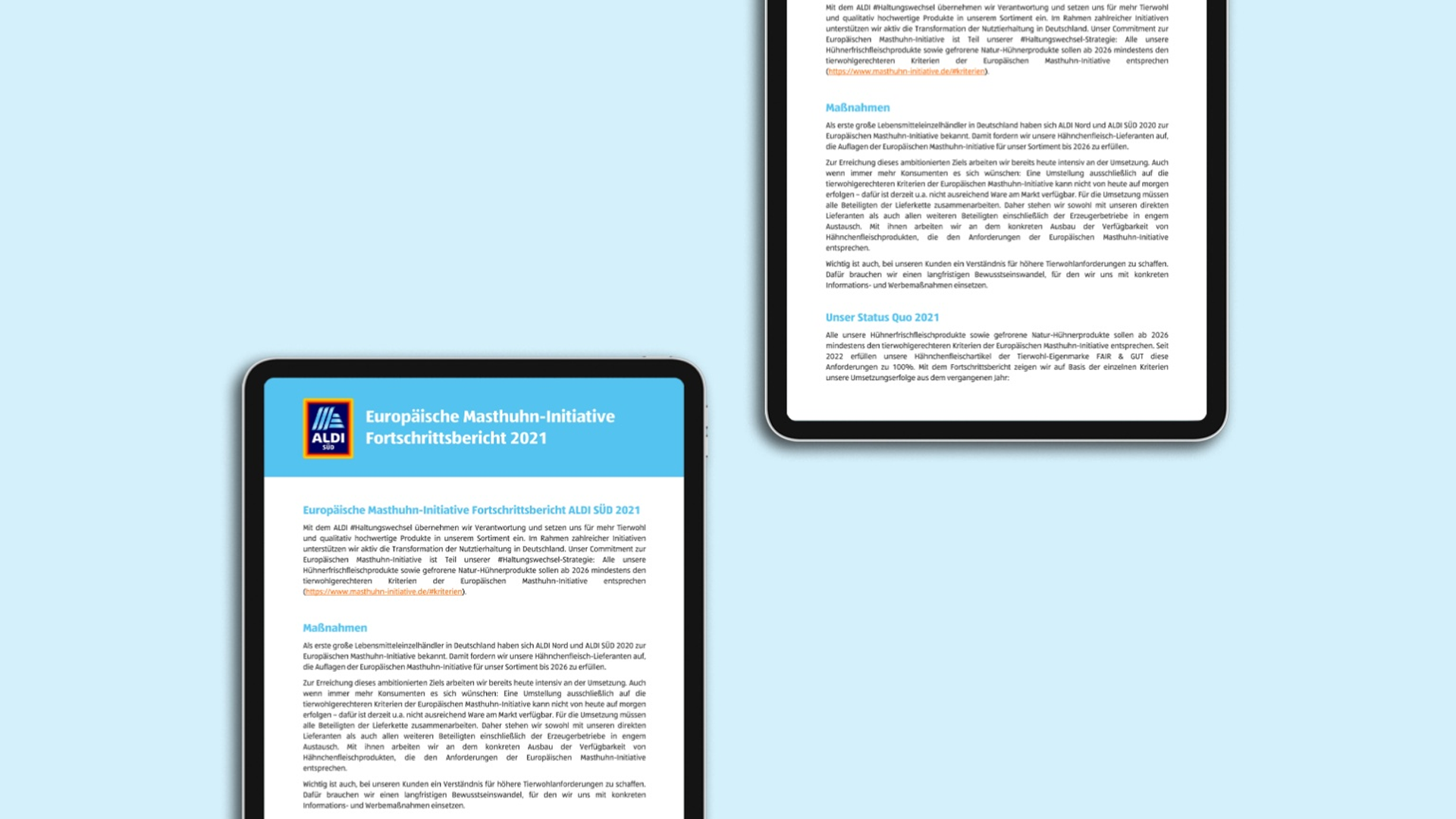 Ein Logo des ALDI SÜD Fortschrittsbericht zur Nachhaltigkeit 2022