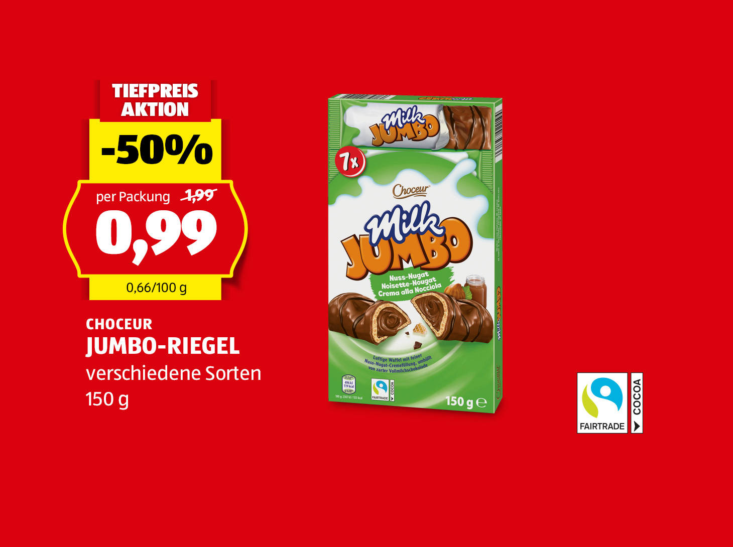 Choceur Jumbo-Riegel, € 0,99