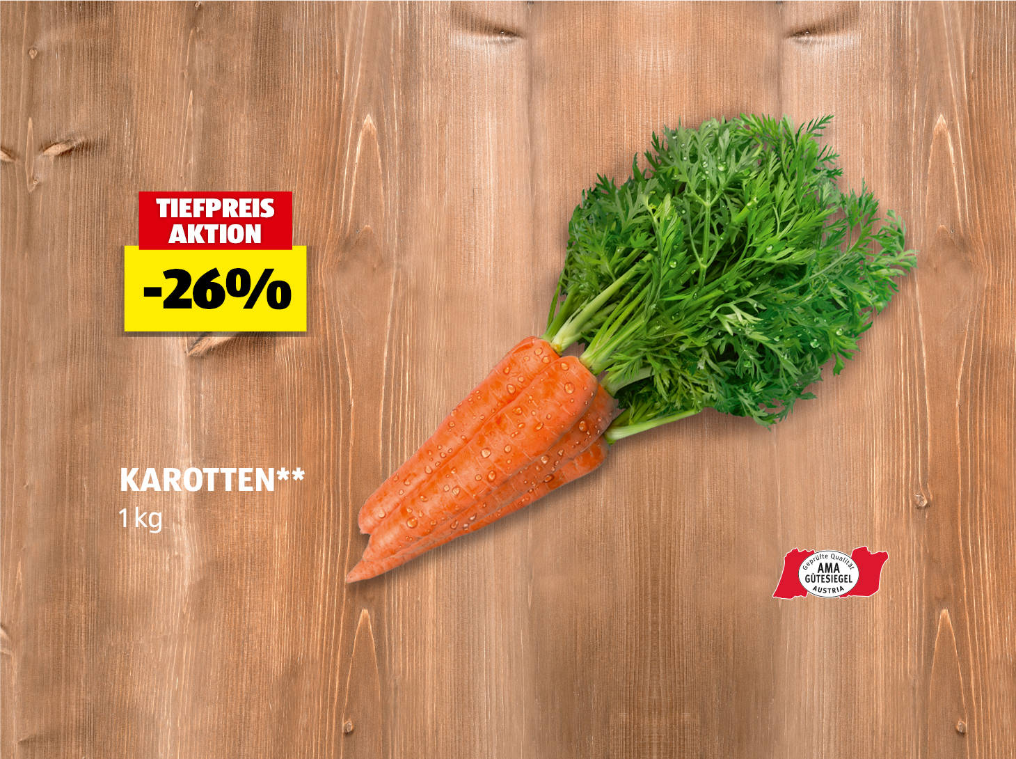 Karotten, 1 kg, -26% preisgesenkt gegenüber dem am 22.10. gültigen Verkaufspreis