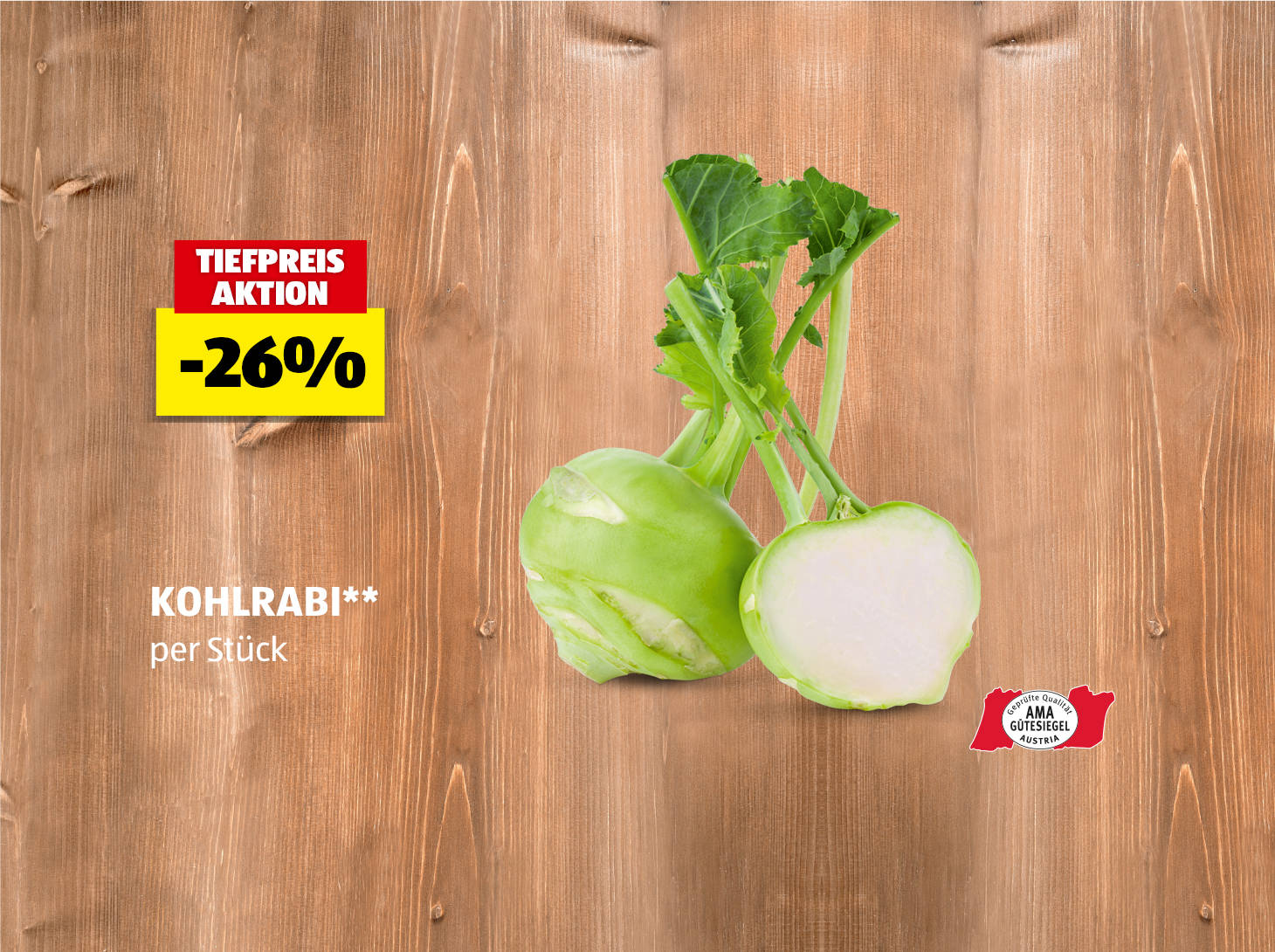Kohlrabi, per Stück, -26% preisgesenkt gegenüber dem am 22.10. gültigen Verkaufspreis