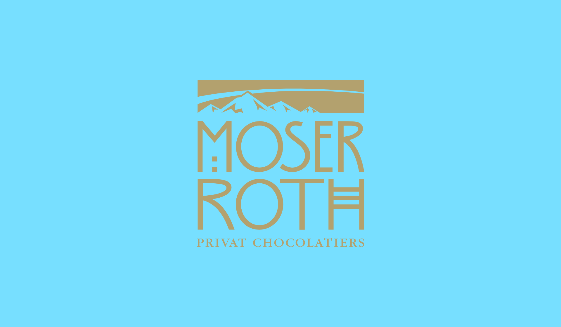 Moser Roth Logo mit Bergen und goldener Schrift.
