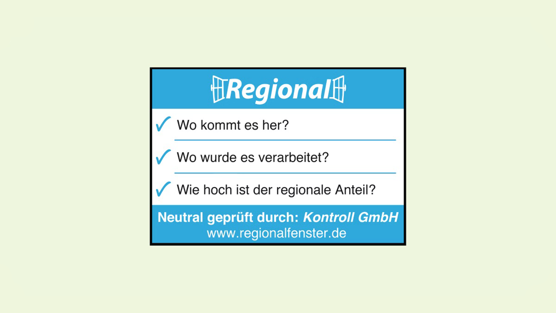 Logo des Produktsiegels Regionalfenster