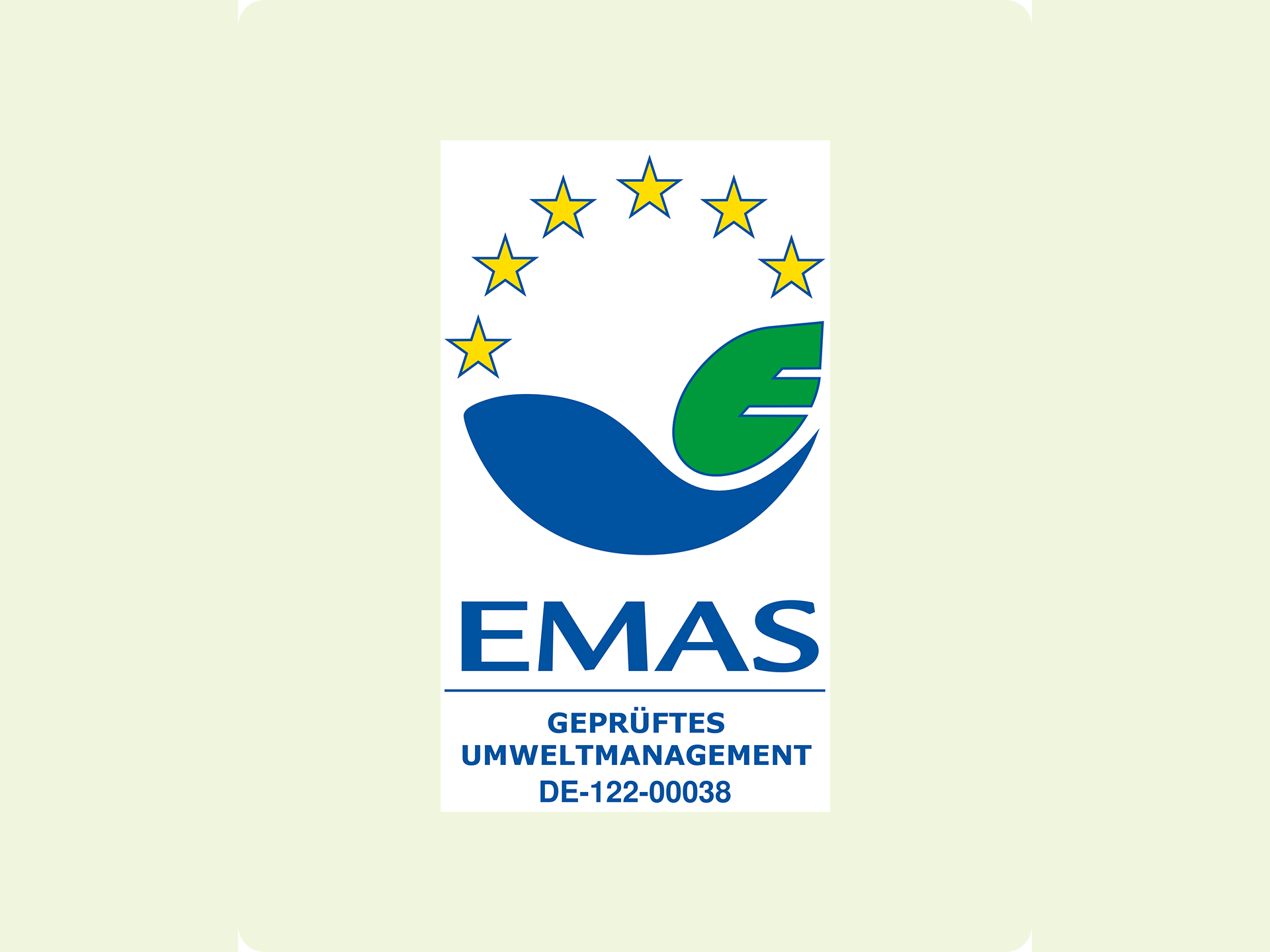 Logo der EMAS Zertifizierung für Umweltmanagement.