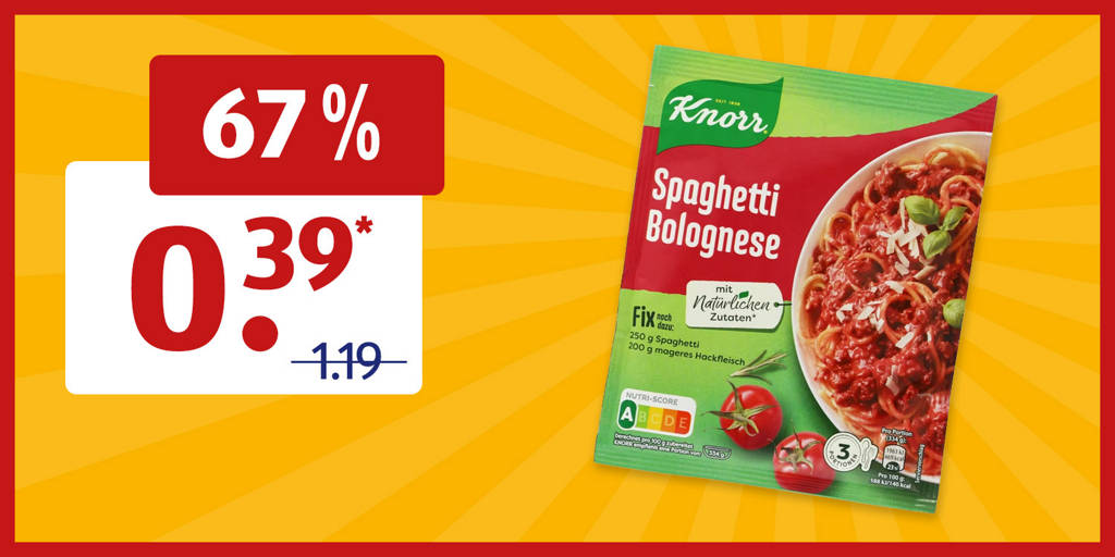 Knorr Spaghetti Bolognese -67% reduziert!