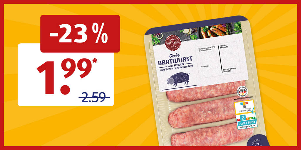 Schweinebratwurst im Angebot