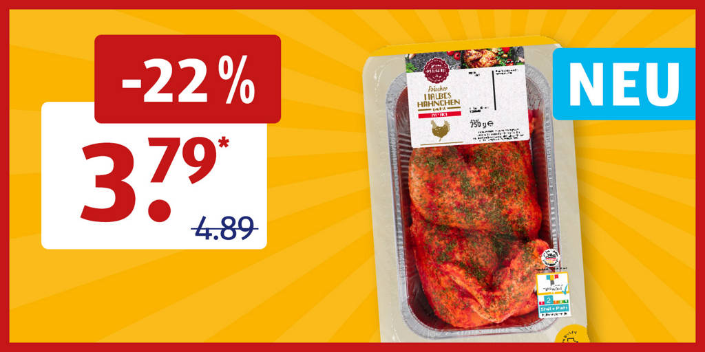 Halbes Hähnchen im Angebot