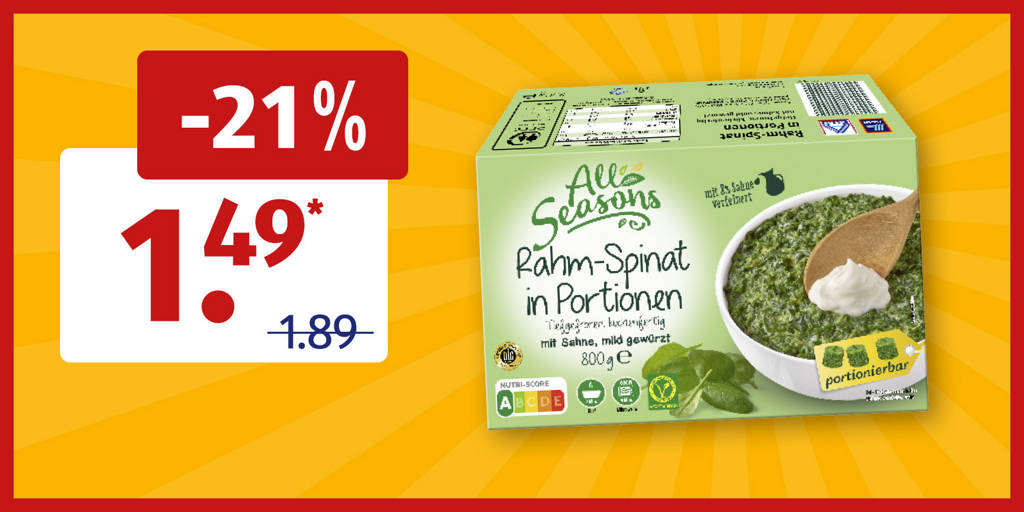 Rahmspinat im Angebot