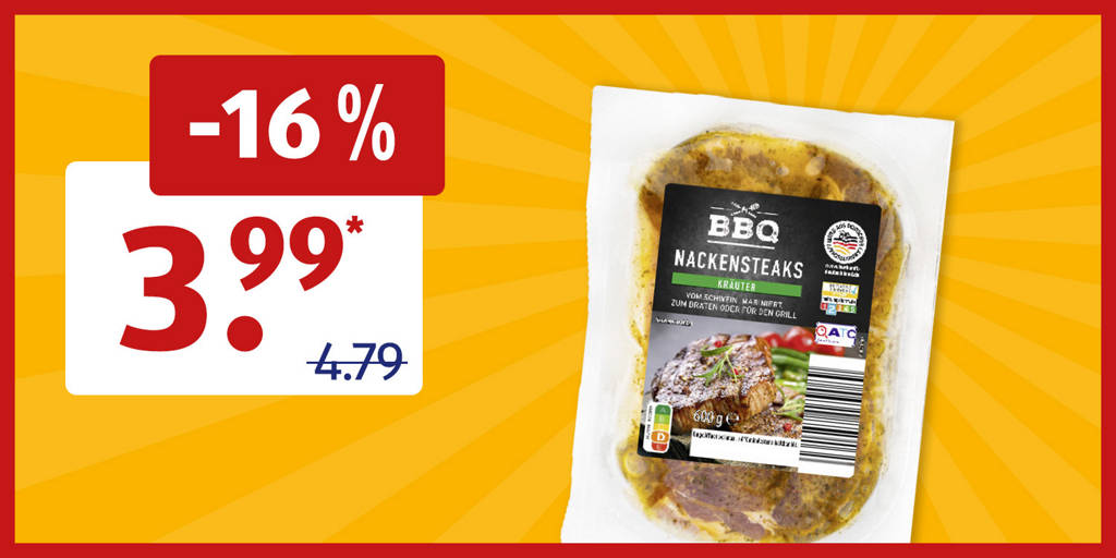 Nackensteaks im Angebot