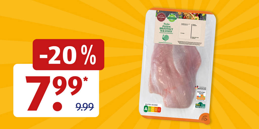 Meine Metzgerei Putenbrustfilet 800 g