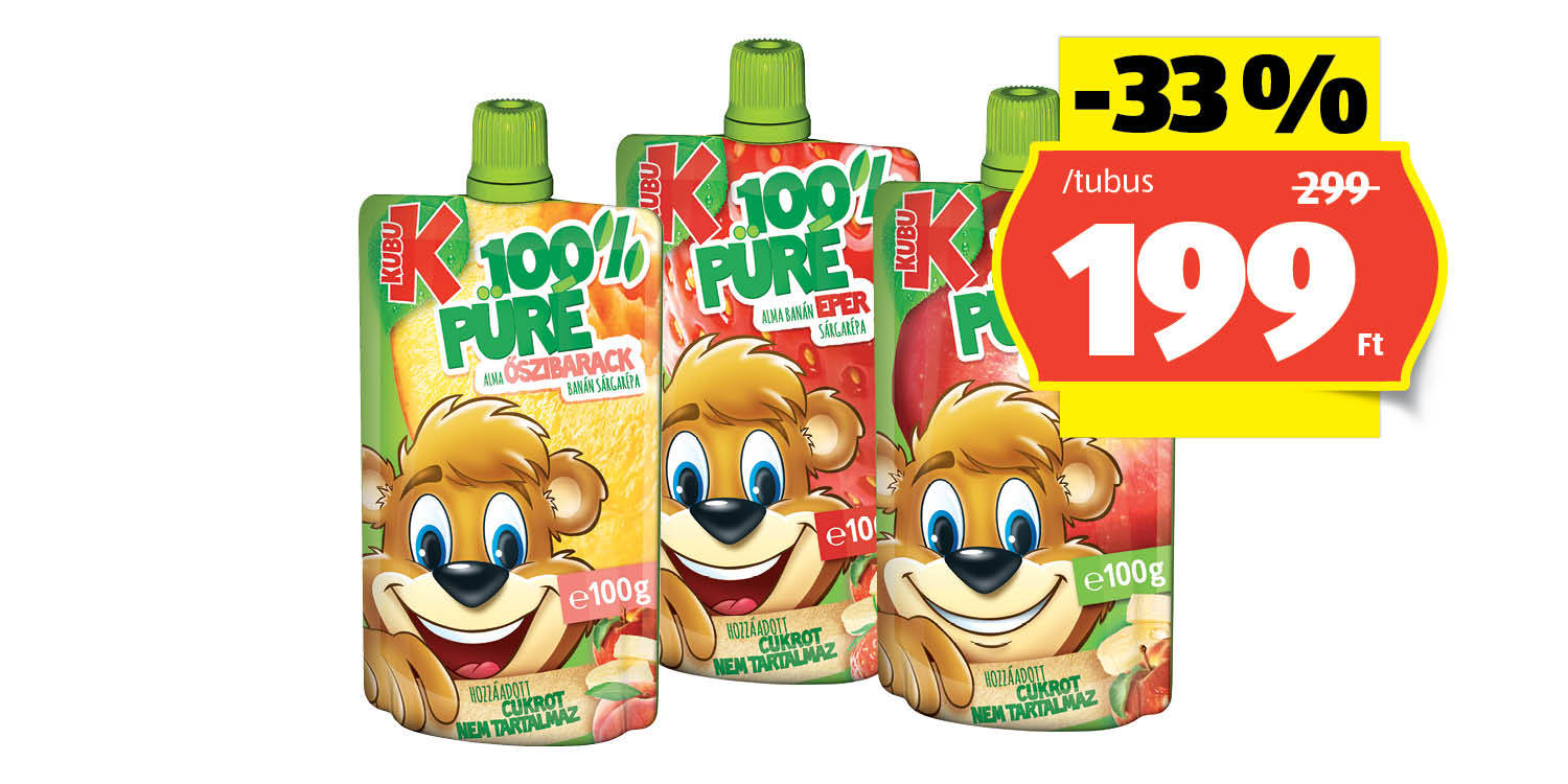 KUBU Gyümölcspüré, 100 g/tubus