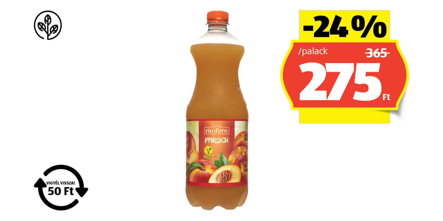 RIO D’ORO Őszibarackital, 1 l/palack