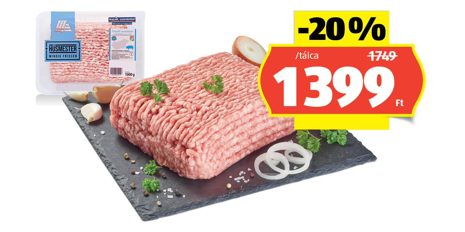 HÚSMESTER Friss darált sertéshús, 1 kg/tálca