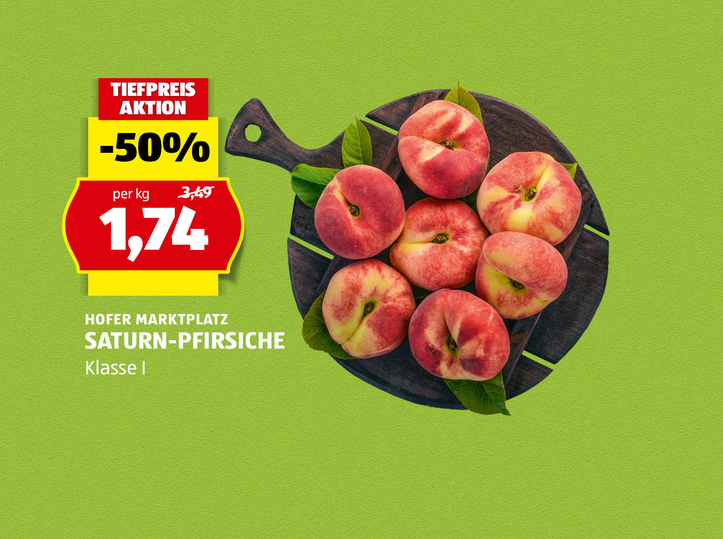 Hofer Marktplatz Saturn-Pfirsich, € 1,74