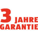 Red three-year warranty German text graphic