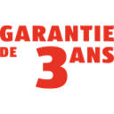 Garantie de 3 ans en rouge