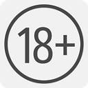 Eighteen Plus Age Restriction Symbol in Circle