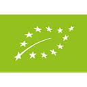EU organic certification symbol on green background