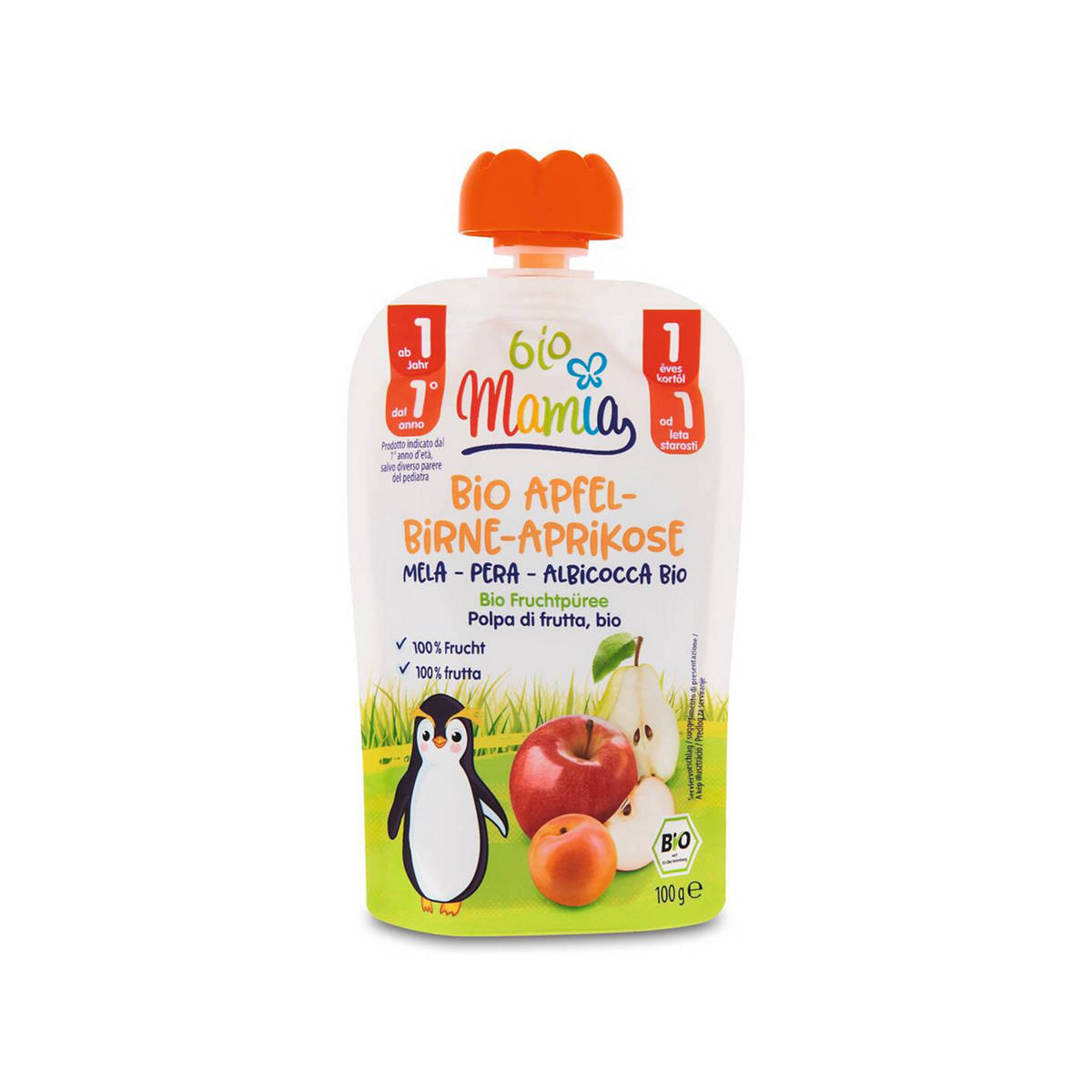 pouch purea gusto mela, pera e albicocca