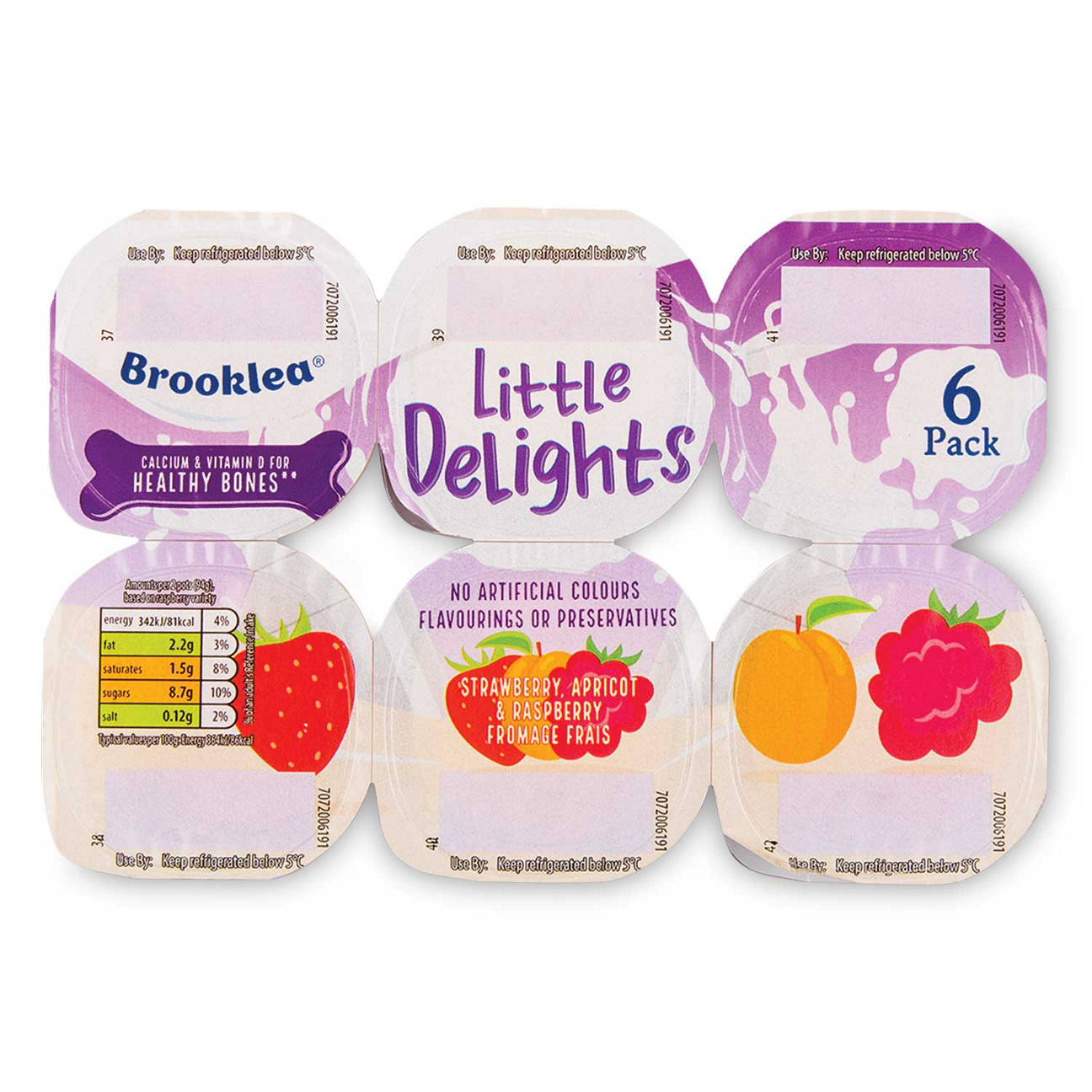 Little Delights Strawberry, Apricot and Raspberry Fromage Frais 6 Pack ...