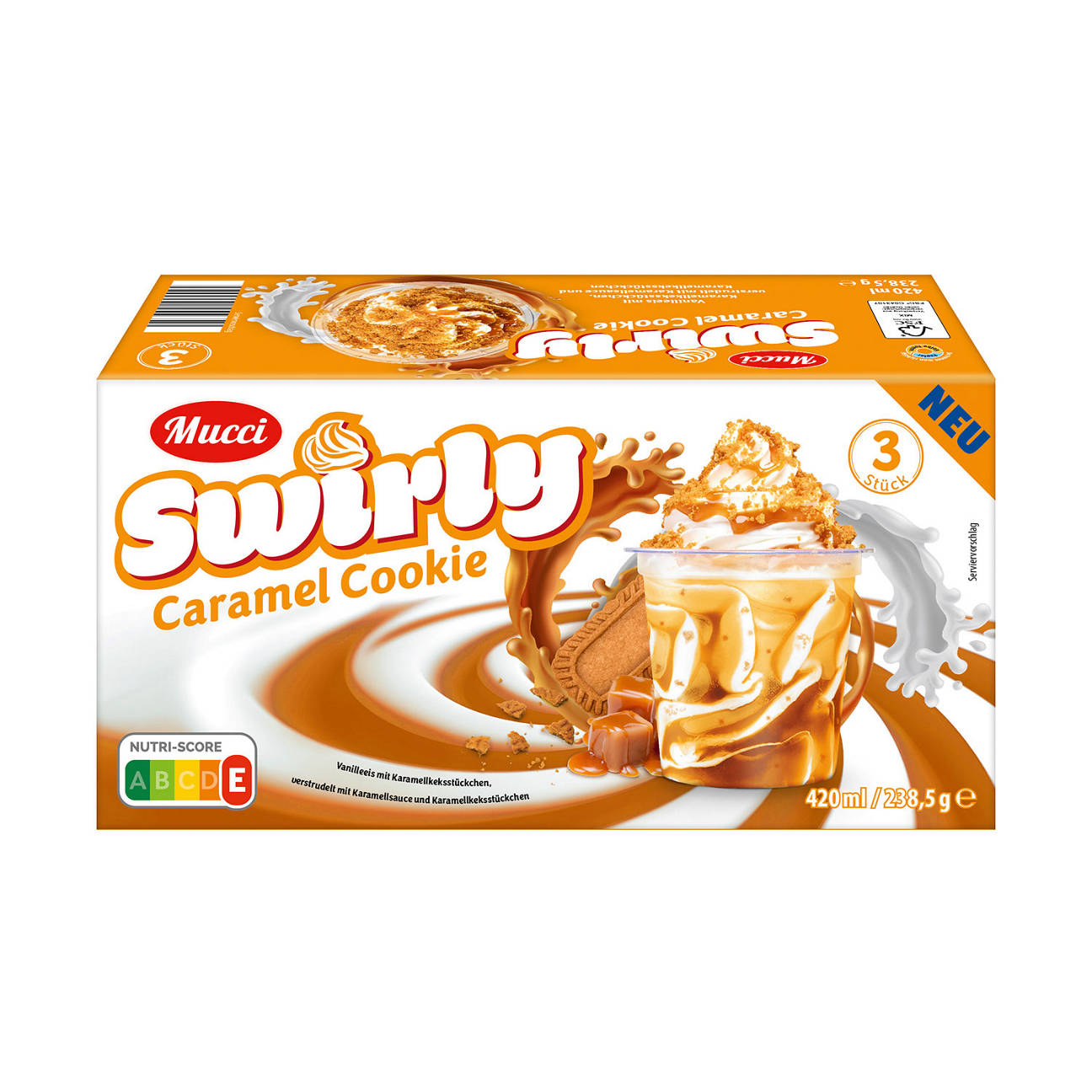 Swirly 3 x 140 ml, Caramel Cookie