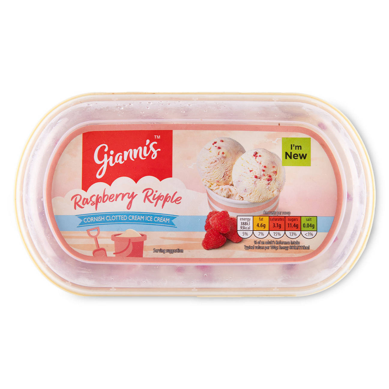 Raspberry Ripple Cornish Clotted Cream Ice Cream | ALDI UK
