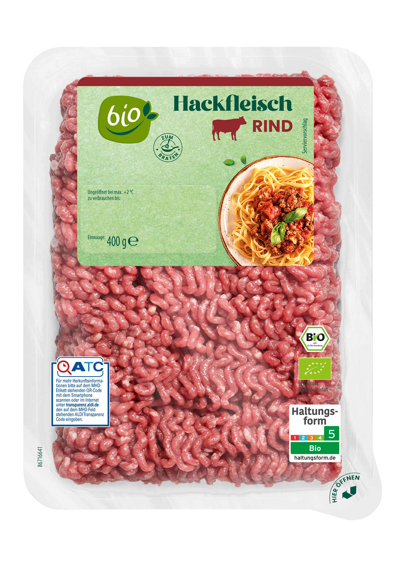 Bio-Hackfleisch vom Rind 400 g