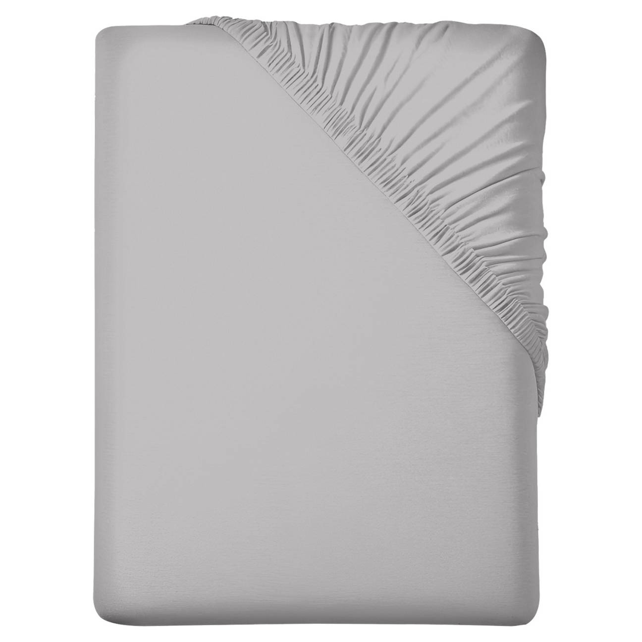 Jersey-Spannbetttuch Boxspring-Doppelbett, Hellgrau