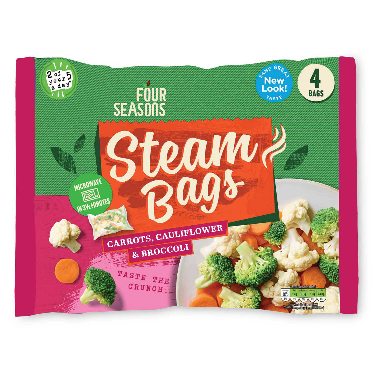 Carrot, Caulifower & Broccoli Steam Bags 4 Pack | ALDI UK