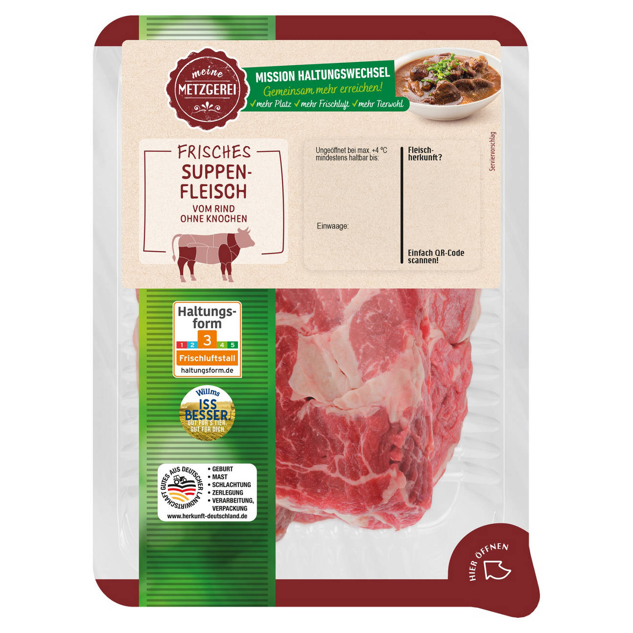Suppenfleisch vom Rind 500 g