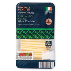 Irish Hand Cut Vintage White Cheddar Cheese Slices