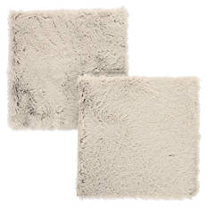 Kunstfell Sitzkissen, Eckig, Beige