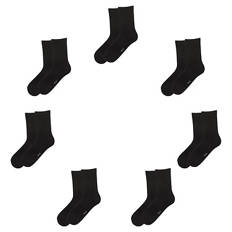 Damen oder Herren Socken, 7er-Pack, Schwarz, 35/38