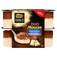 Duo Mousse 4 x 59 g, Milchschokolade & Weiße Schokolade