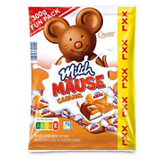 Miške iz mlečne čokolade XXL,  s karamelo