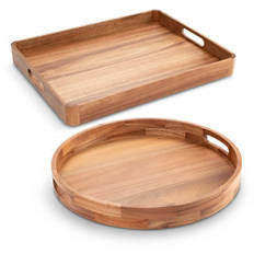 Plateau de service en acacia