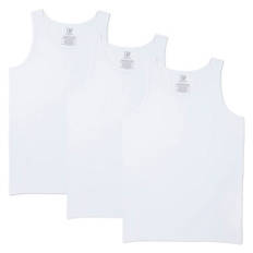Herren-Basic Tanktops, 3-teilig, Weiss, M