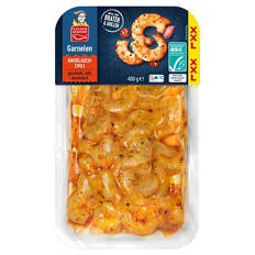 Garnelen Sortiment XXL 400 g, Knoblauch-Chili