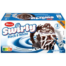 Soft-Ice-Becher Swirly, Black & White