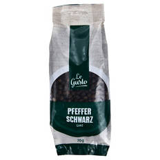 Kräuter und Gewürze im Nachfüllbeutel, Pfeffer schwarz ganz 70 g