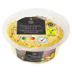 Salade orientale, couscous, poivrons et raisins secs