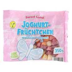 Bonbons gélifiés aux fruits végétaliens, petits fruits au yaourt