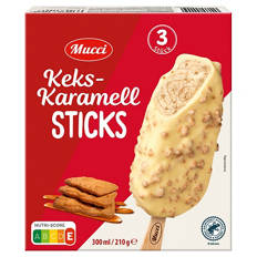 Keks-Karamell Stieleis 300 ml, Weiße Schokolade
