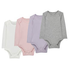 Baby Bodies aus Bio-Baumwolle, 4er-Pack, rosa, 62/68