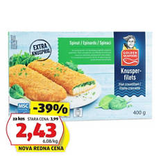 Hrustljavi ribji fileji, špinača