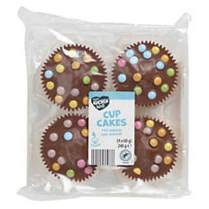 Cupcakes, vanille avec glaçage chocolat au lait