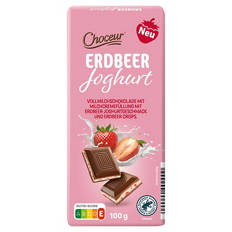Gefüllte Schokoladentafeln 100 g, Erdbeer-Joghurt
