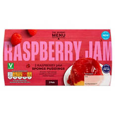 Raspberry Jam Sponge Puddings 2 Pack